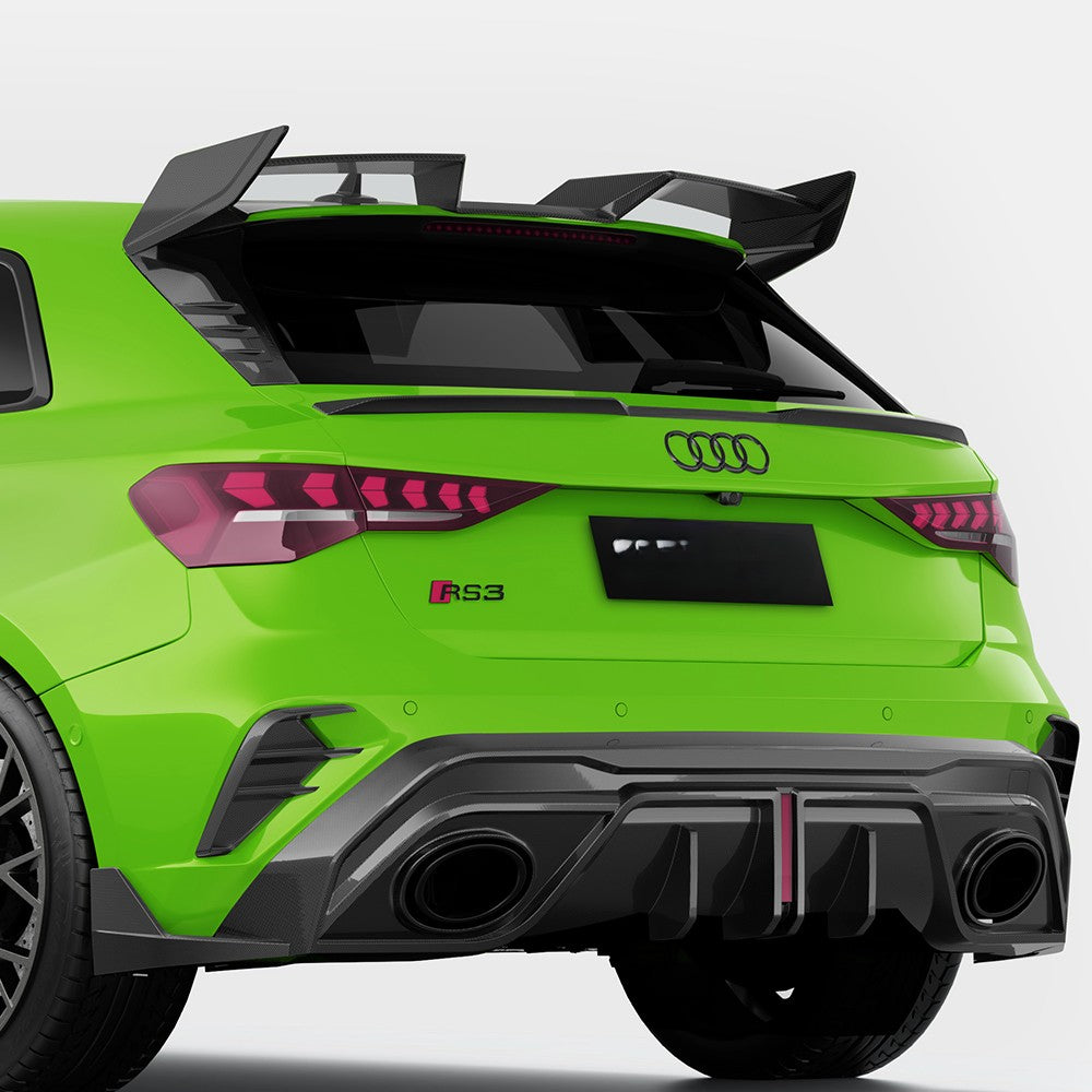 SQ Style Pre-preg Carbon Fiber Boot Spoiler for Audi RS3 8Y Sportback 20-26 - Carbon Factory
