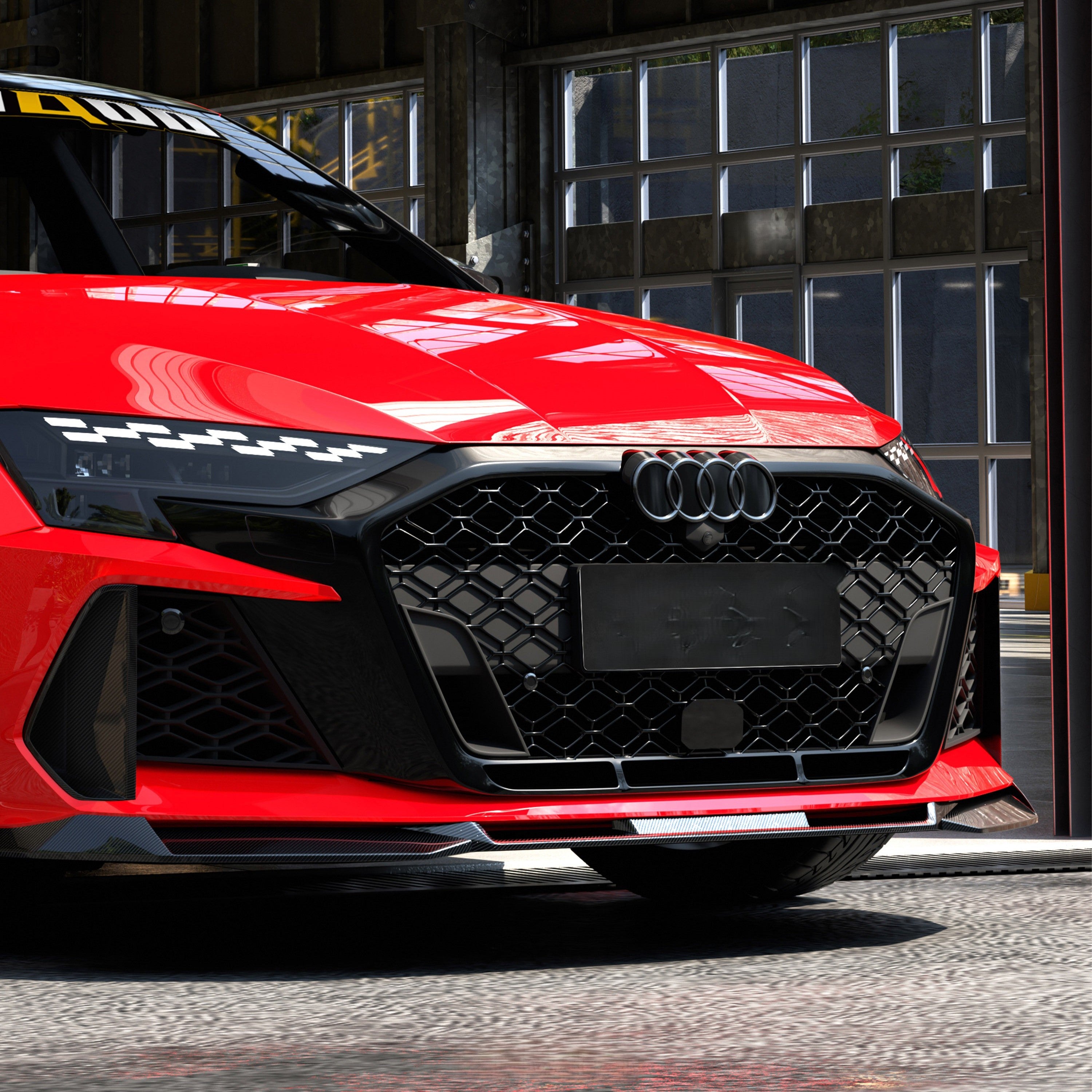 SQ-V2 Style Pre-preg Carbon Fiber Front Splitter for Audi RS3 8Y 24-26 - Carbon Factory
