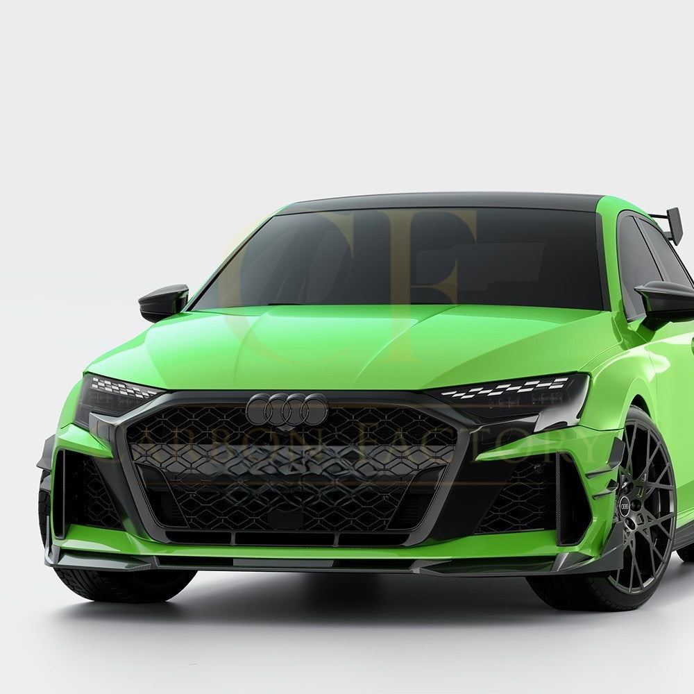 SQ-V1 Style Pre-preg Carbon Fiber Front Splitter for Audi RS3 8Y 24-26 - Carbon Factory