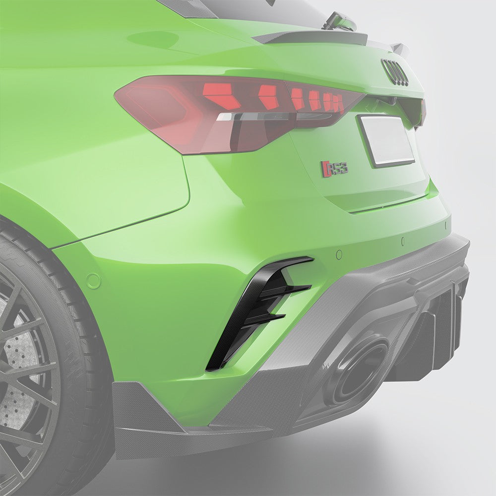 SQ Style Pre-preg Carbon Fiber Rear Bumper Inserts for Audi RS3 8Y Sportback 20-26 - Carbon Factory