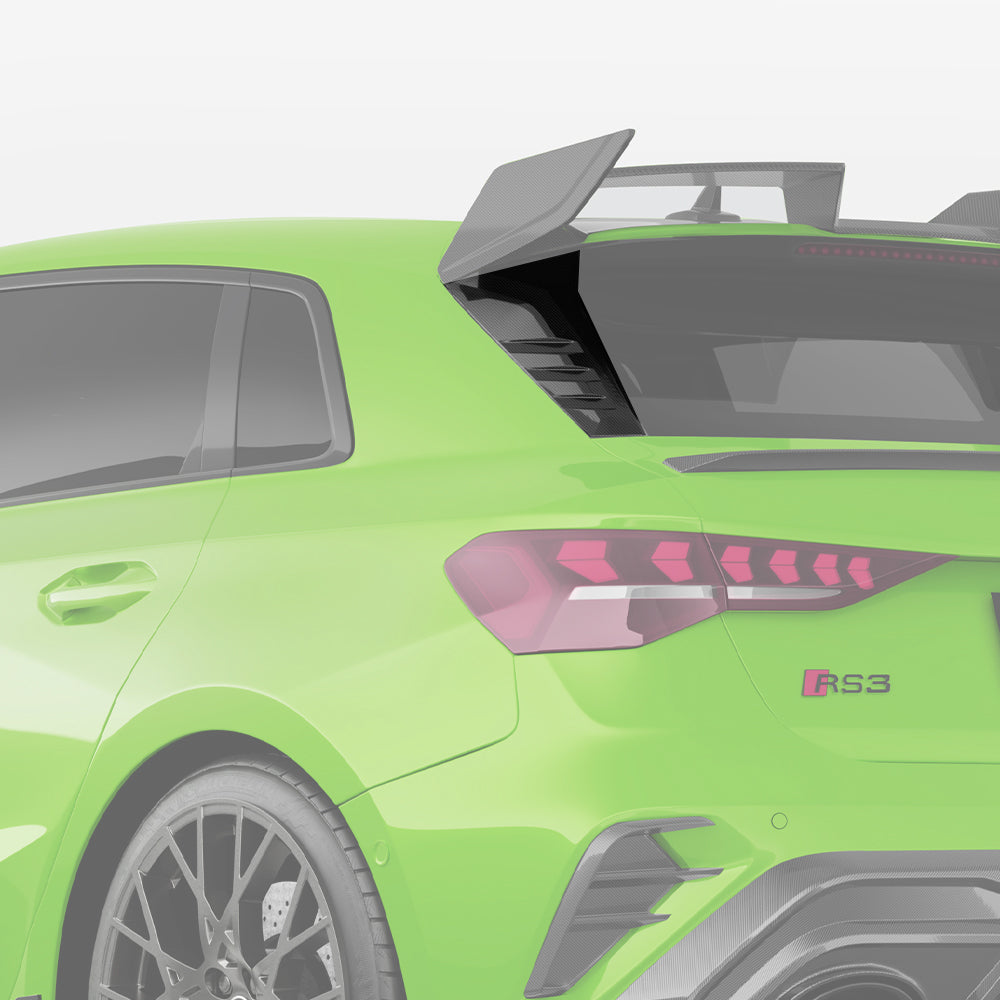 SQ Style Pre-preg Carbon Fiber Rear Window Fins for Audi RS3 8Y Sportback 20-26 - Carbon Factory