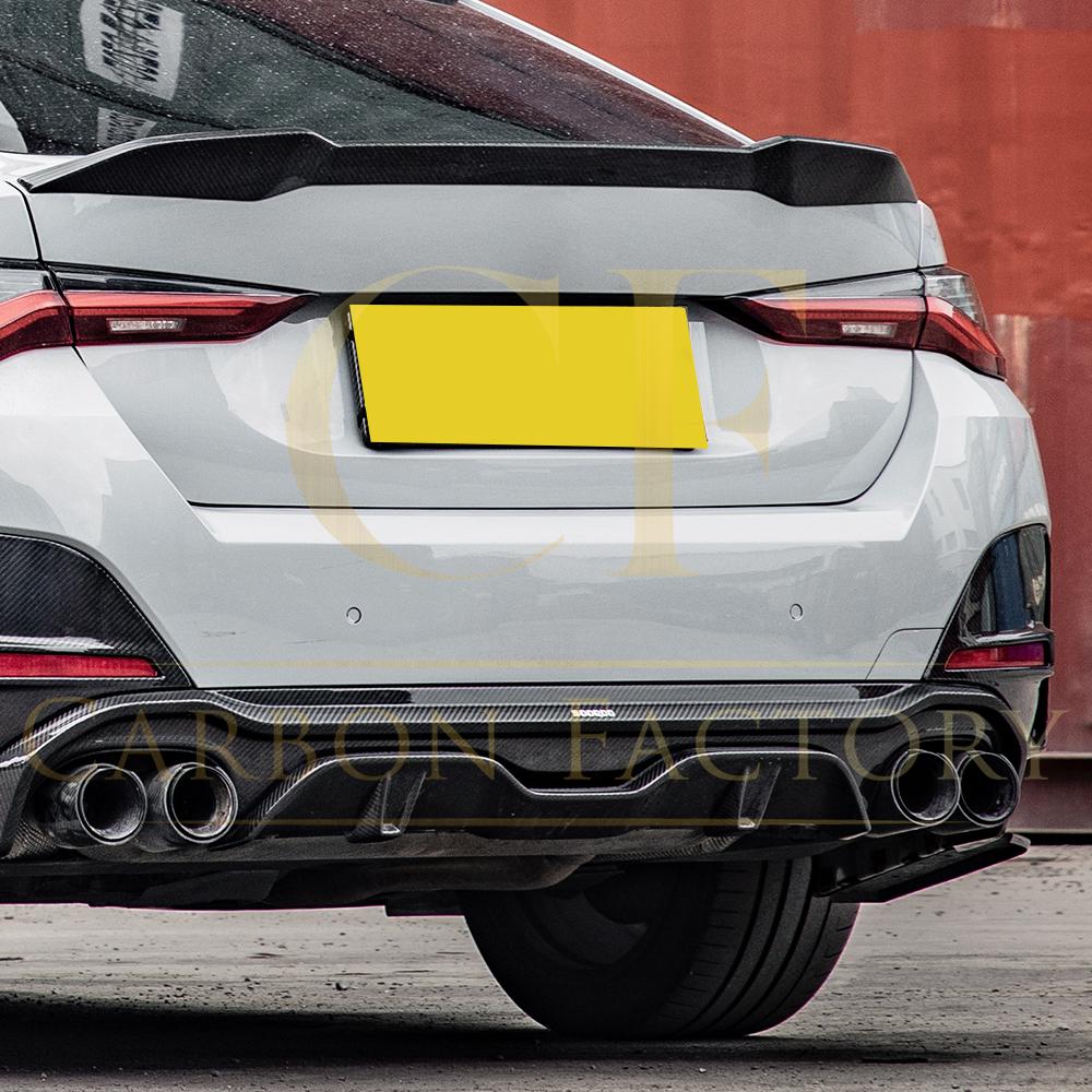 SQ Style Pre-Preg Carbon Fibre Rear Bumper Trims for BMW G26 4 Series Gran Coupe 21-24-Carbon Factory
