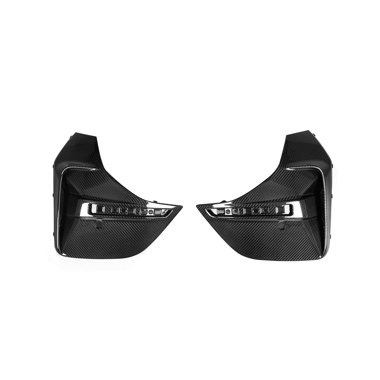 SQ Style Pre-Preg Carbon Fibre Rear Bumper Trims for BMW G26 4 Series Gran Coupe 21-24-Carbon Factory