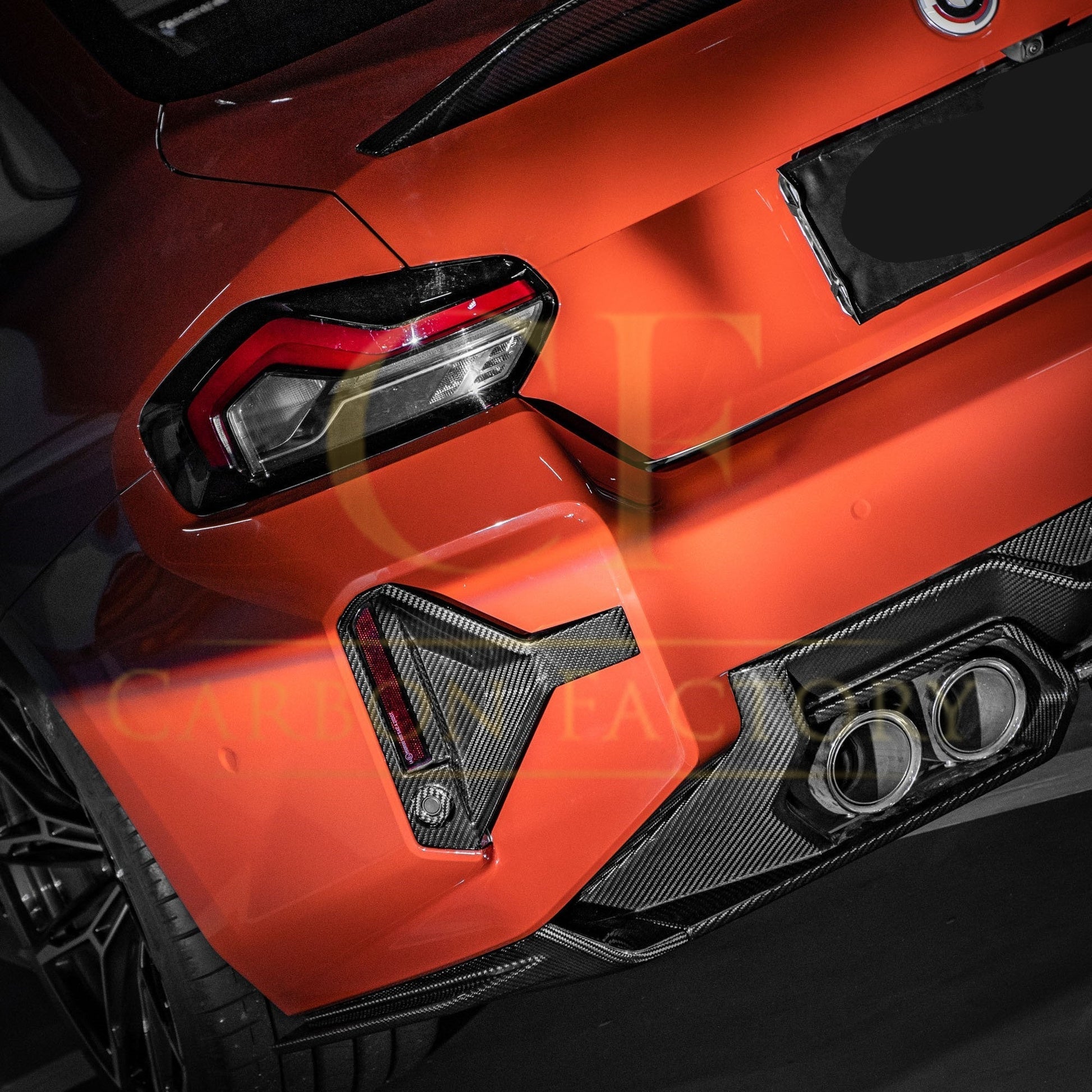 SQ Style Pre-Preg Carbon Fibre Rear Bumper Trims for BMW G87 M2 23-Present-Carbon Factory