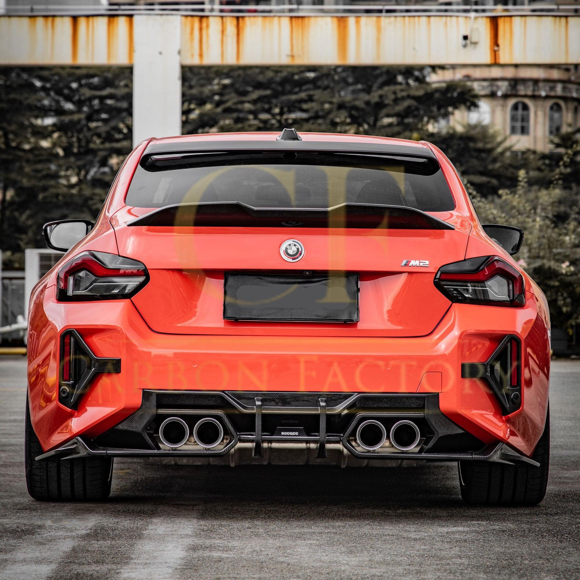 SQ Style Pre-Preg Carbon Fibre Rear Bumper Trims for BMW G87 M2 23-Present-Carbon Factory