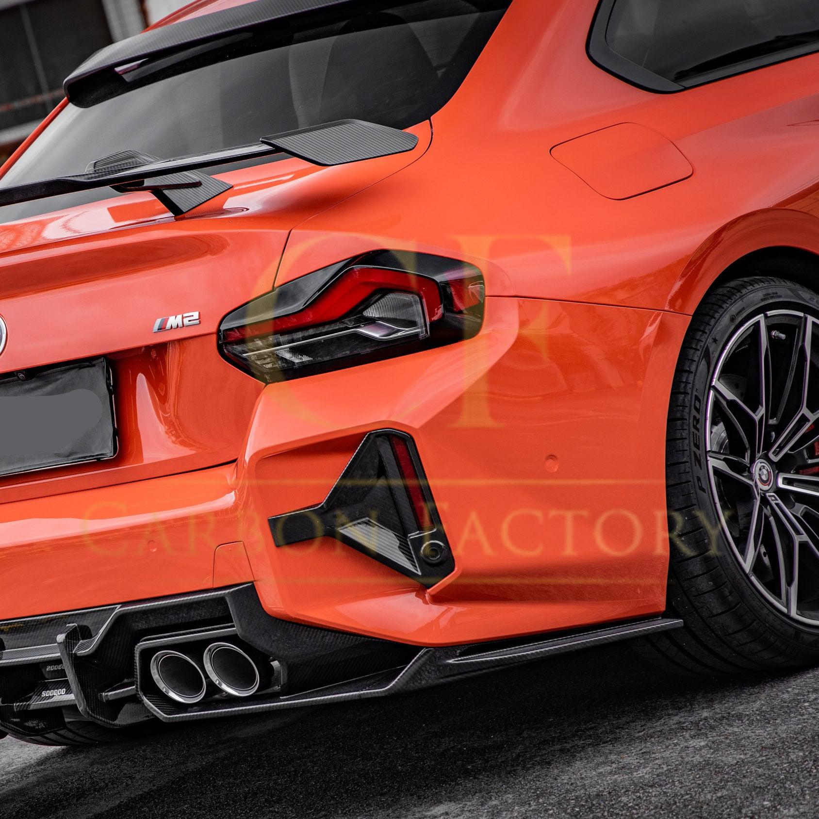 SQ Style Pre-Preg Carbon Fibre Rear Bumper Trims for BMW G87 M2 23-Present-Carbon Factory