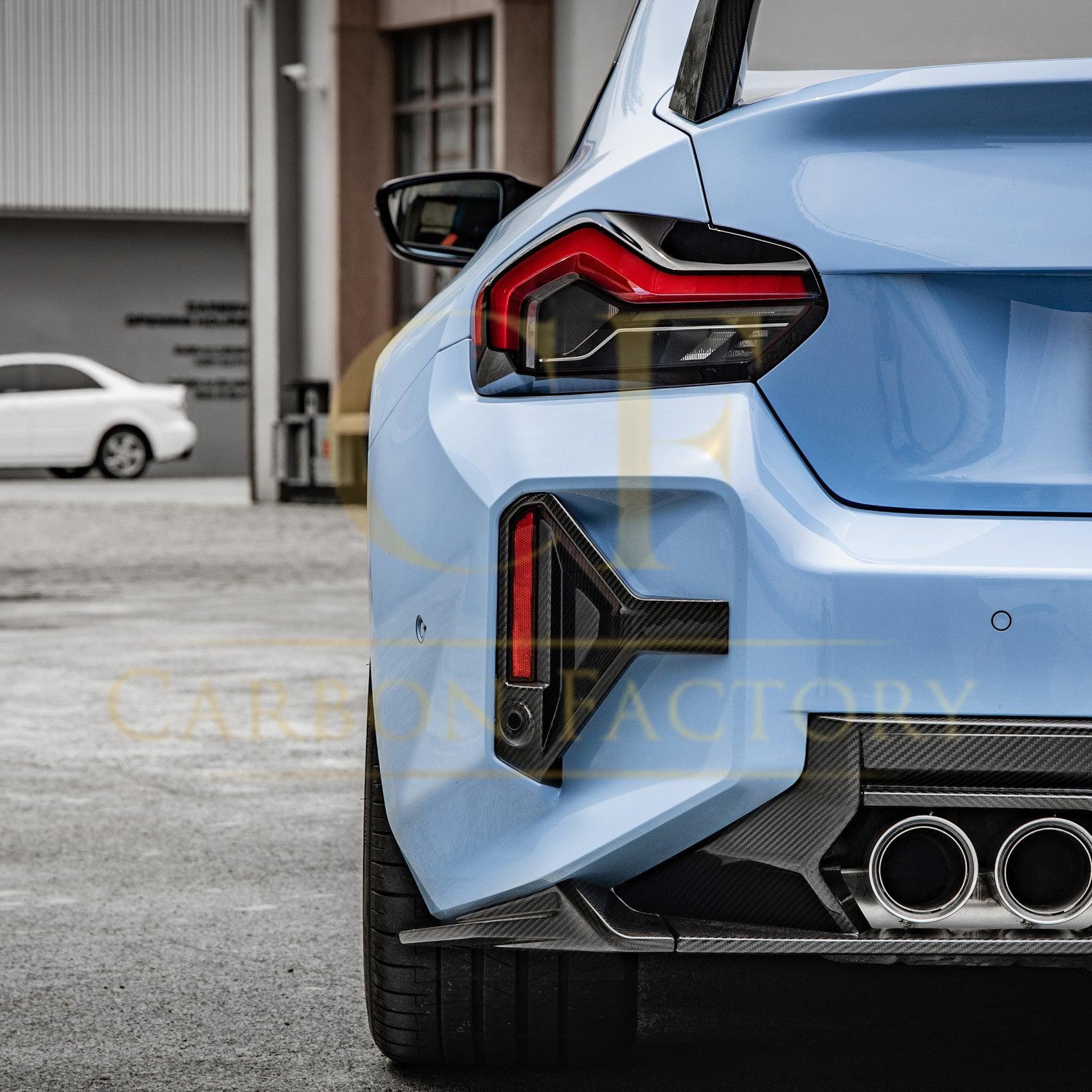 SQ Style Pre-Preg Carbon Fibre Rear Bumper Trims for BMW G87 M2 23-Present-Carbon Factory
