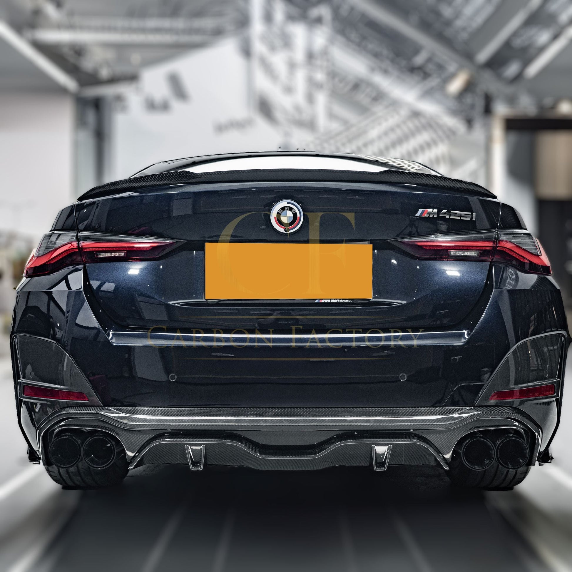 SQ Style Pre-Preg Carbon Fibre Rear Diffuser Quad Exhaust for BMW G26 4 Series Gran Coupe 21-24-Carbon Factory