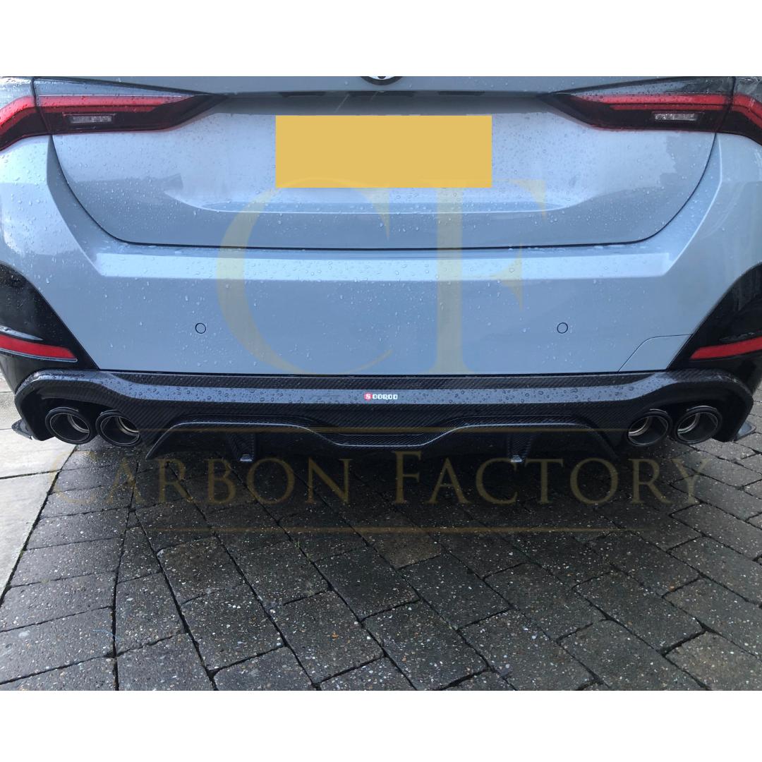 SQ Style Pre-Preg Carbon Fibre Rear Diffuser Quad Exhaust for BMW G26 4 Series Gran Coupe 21-24-Carbon Factory