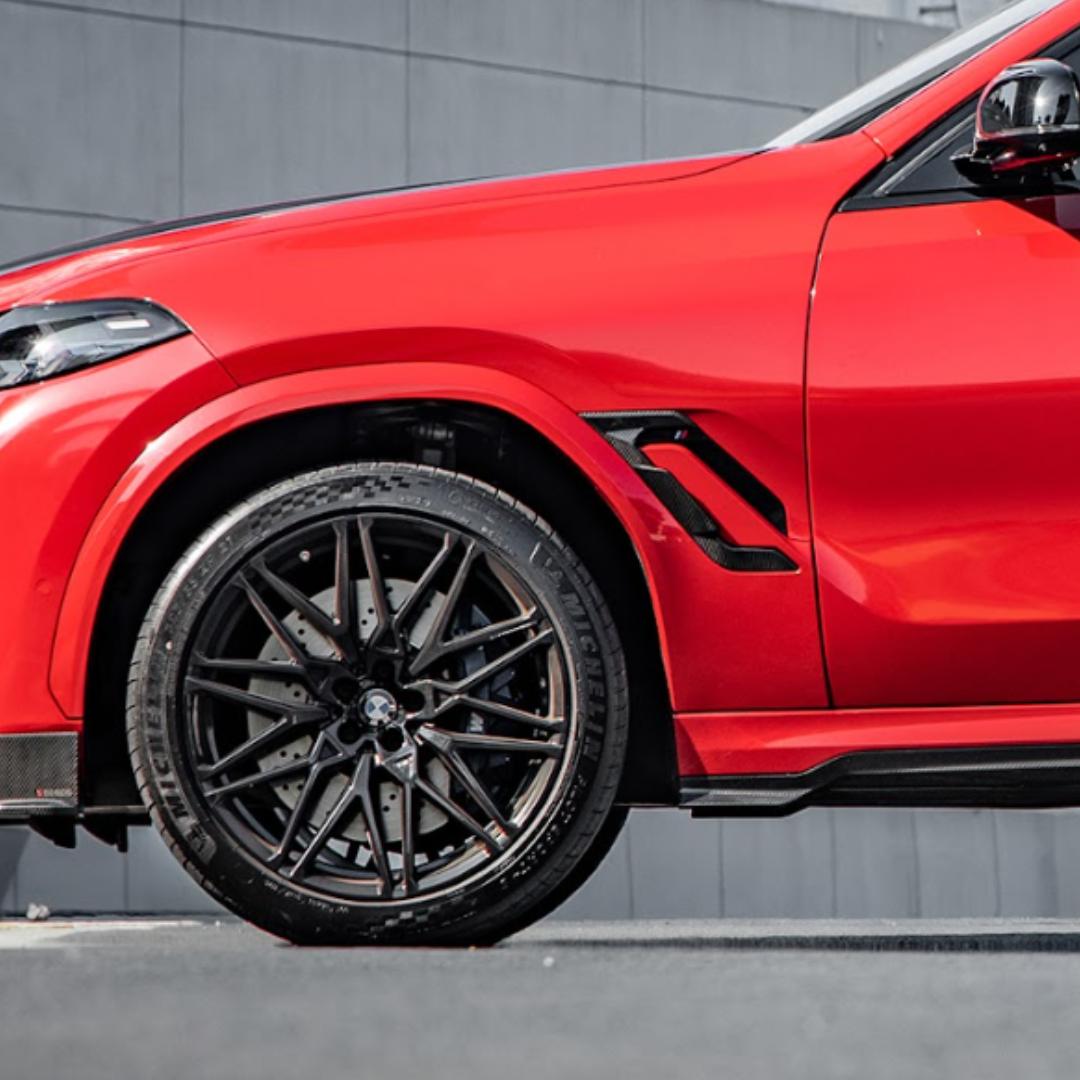SQ Style Pre-preg Carbon Fibre Side Fender Trims for BMW F96 LCI X6M 20-Present-Carbon Factory