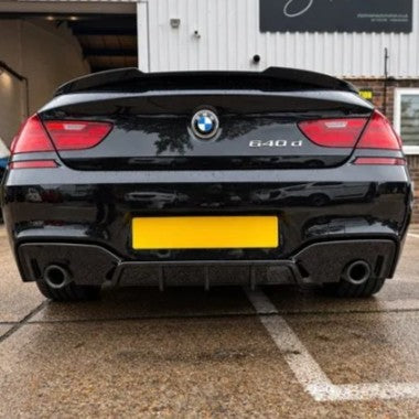 V Style Gloss Black Rear Diffuser Dual Exhaust for BMW 6 Series F06 F12 F13 M Sport 12-17