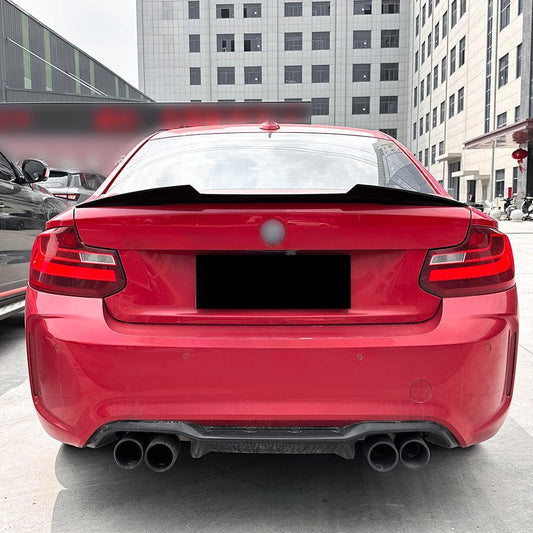Small V Style Gloss Black Spoiler for BMW F22 2 Series F87 M2 M2C 14-20-Carbon Factory