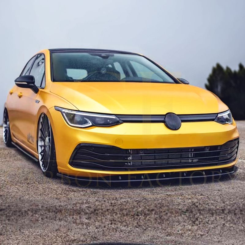 Style 2 Gloss Black Front Splitter for VW Golf MK8 21-23-Carbon Factory