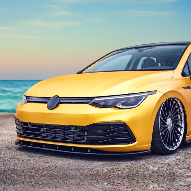 Style 2 Gloss Black Front Splitter for VW Golf MK8 21-23-Carbon Factory