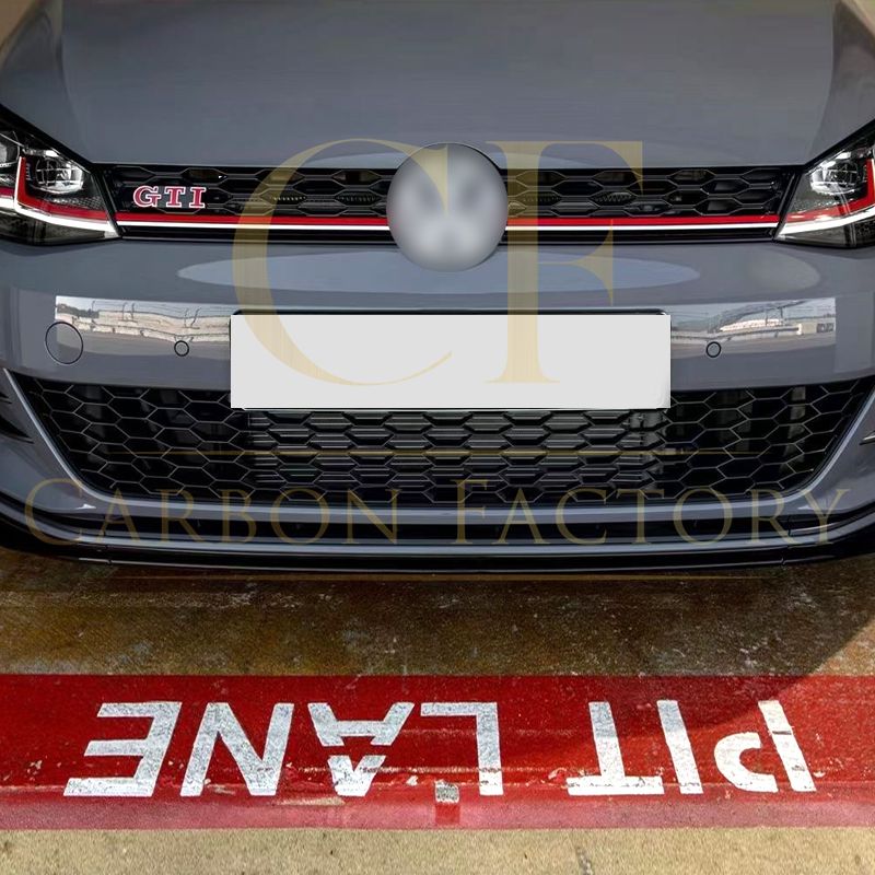TCR Style Gloss Black Front Splitter for VW Golf MK7.5 GTI 17-20-Carbon Factory