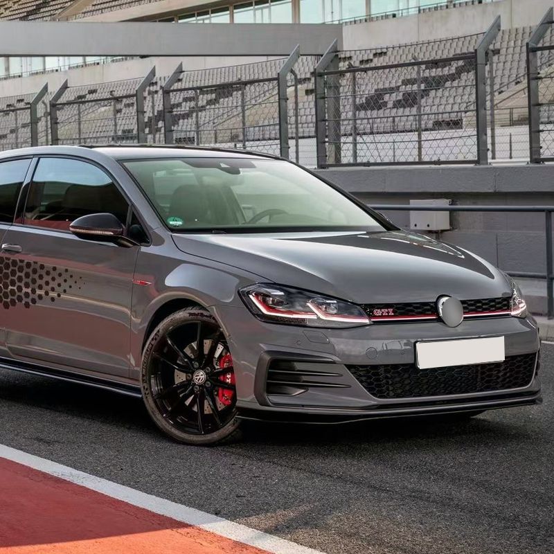 TCR Style Gloss Black Front Splitter for VW Golf MK7.5 GTI 17-20-Carbon Factory