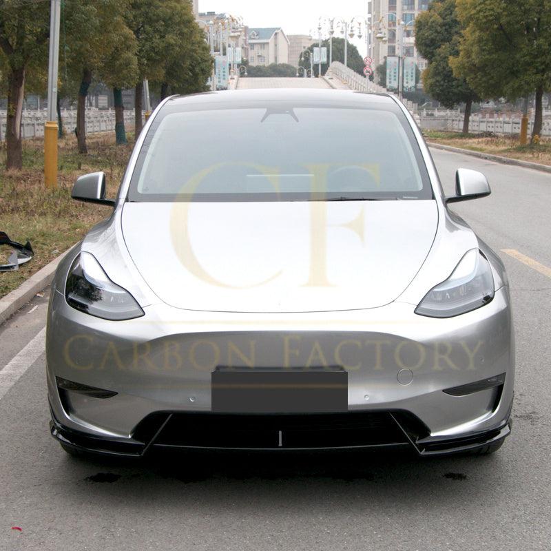 TR Style Gloss Black Front Splitter for Tesla Model Y 19-24-Carbon Factory