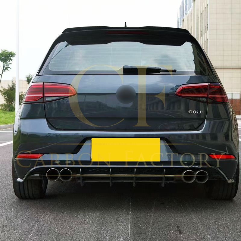 TR Style Gloss Black Rear Diffuser Trims for VW Golf MK7.5 R 17-20-Carbon Factory