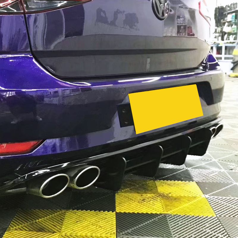 TR Style Gloss Black Rear Diffuser Trims for VW Golf MK7.5 R 17-20-Carbon Factory