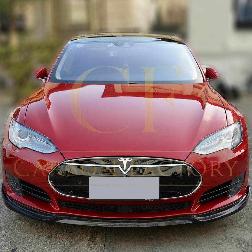 Tesla Model S P85 Carbon Fibre Front Splitter 14-15-Carbon Factory
