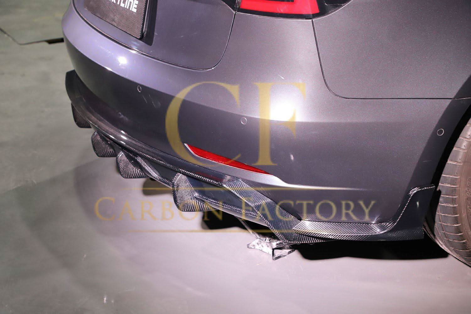 V Style Carbon Fibre 3 Pieces Rear Diffuser for Tesla Model 3 16-23 - Carbon Factory