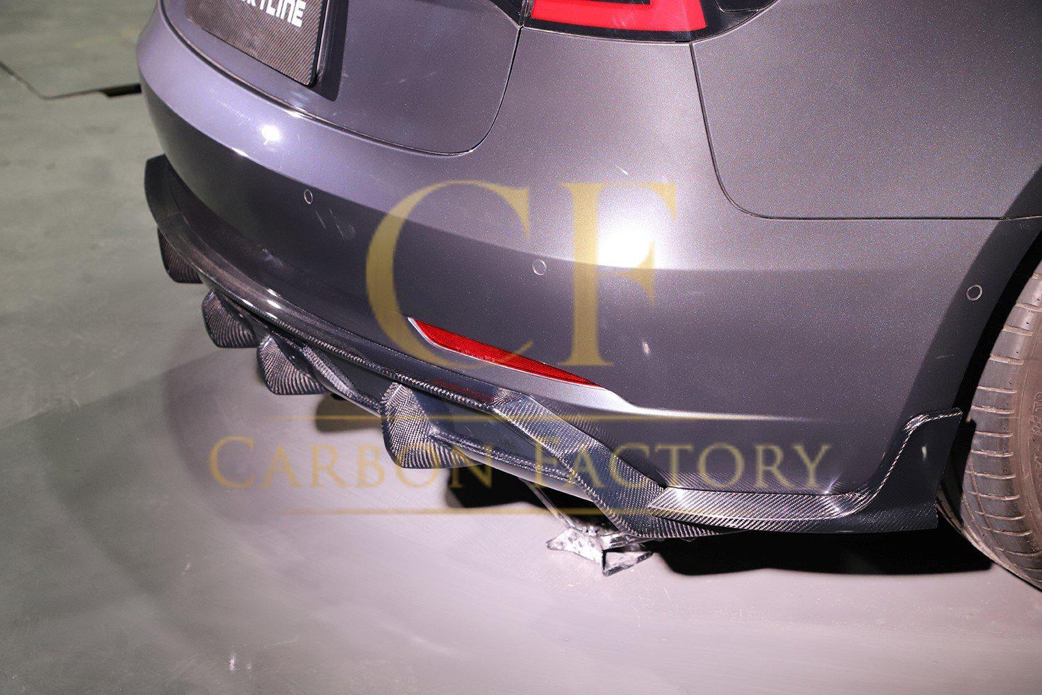 V Style Carbon Fibre 3 Pieces Rear Diffuser for Tesla Model 3 16-23-Carbon Factory