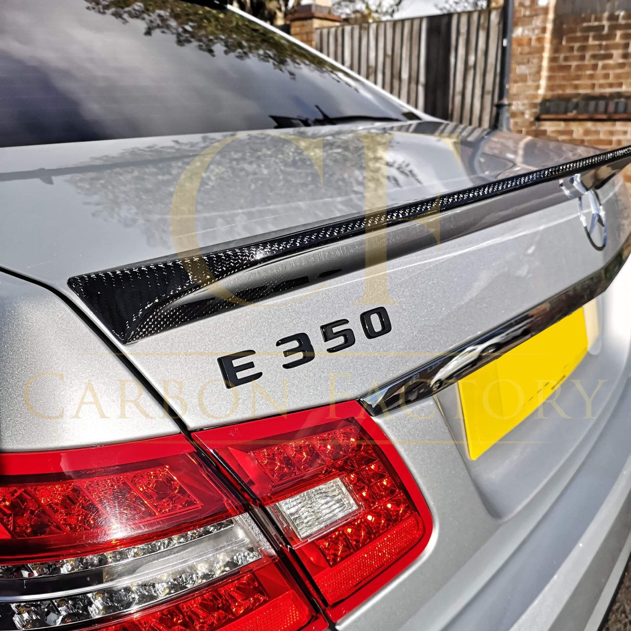 V Style Carbon Fibre Boot Spoiler for Mercedes Benz W212 E Class Saloon 10-17-Carbon Factory