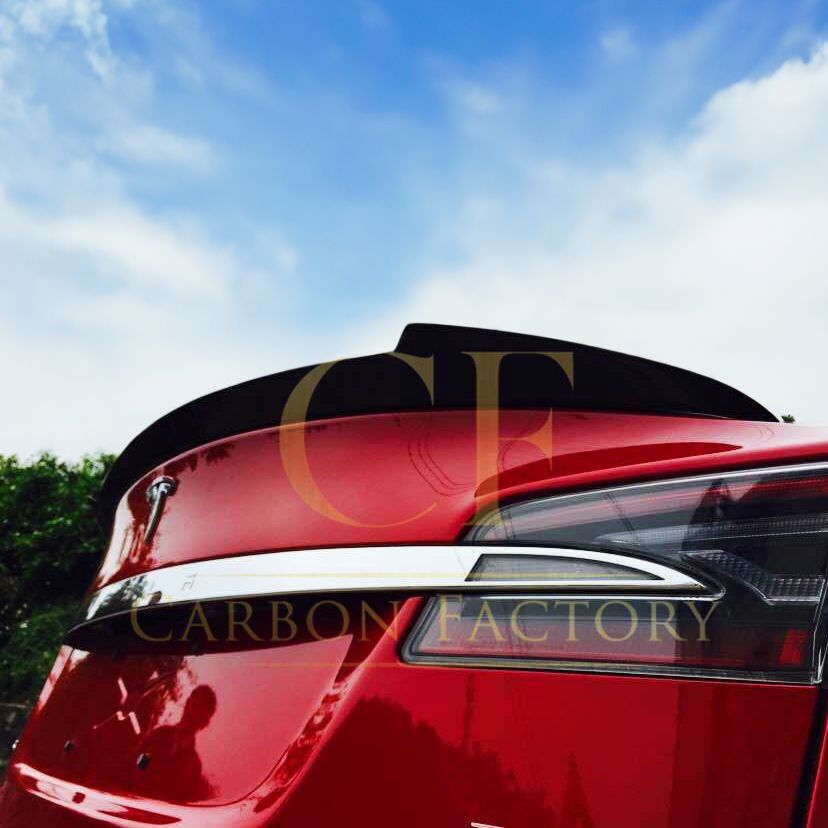 V Style Carbon Fibre Boot Spoiler for Tesla Model S 13-Present-Carbon Factory