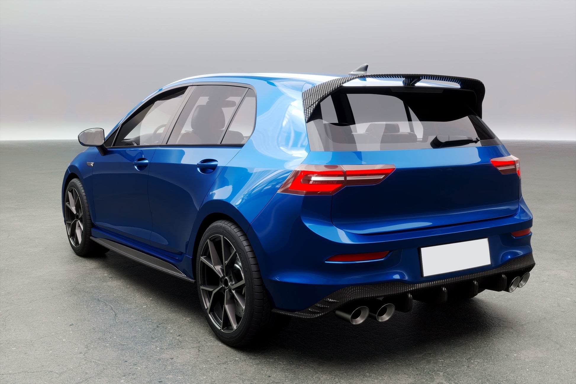 V Style Carbon Fibre Boot Spoiler for VW Golf MK8 inc GTI & R 21-Present-Carbon Factory
