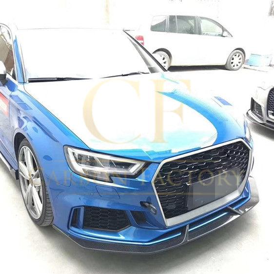 V Style Carbon Fibre Front Splitter for Audi 8V RS3 Saloon 17-20-Carbon Factory