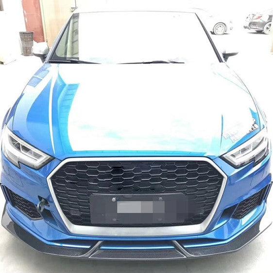 V Style Carbon Fibre Front Splitter for Audi 8V RS3 Saloon 17-20-Carbon Factory