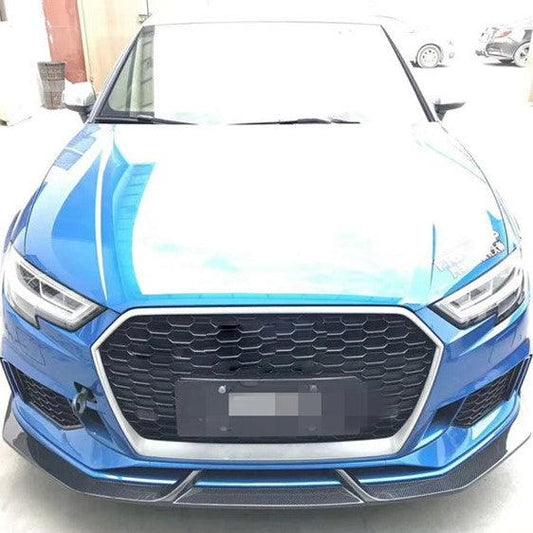 V Style Carbon Fibre Front Splitter for Audi 8V RS3 Saloon 17-20-Carbon Factory