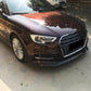 V Style Carbon Fibre Front Splitter for Audi A3 Hatchback S Line & S3 16-19-Carbon Factory