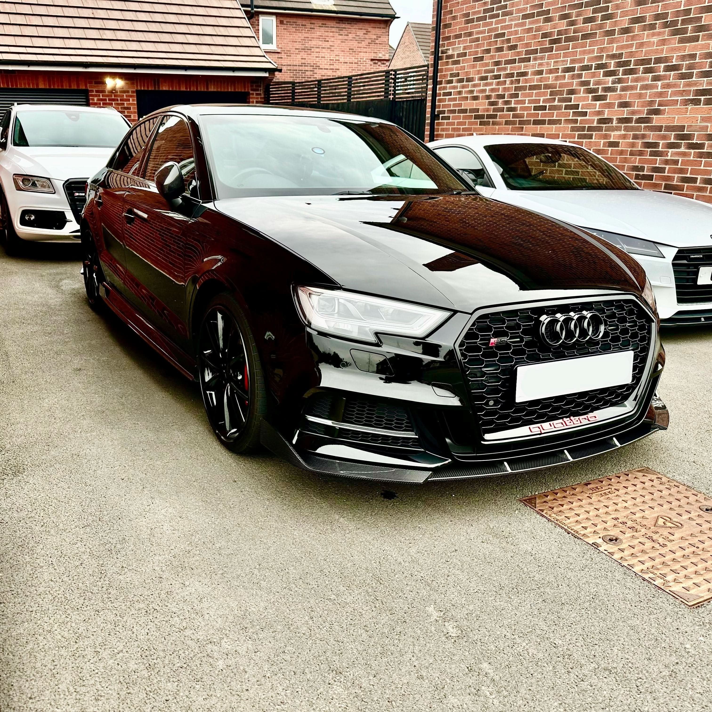 V Style Carbon Fibre Front Splitter for Audi A3 Saloon S Line & S3 16-19 - Carbon Factory
