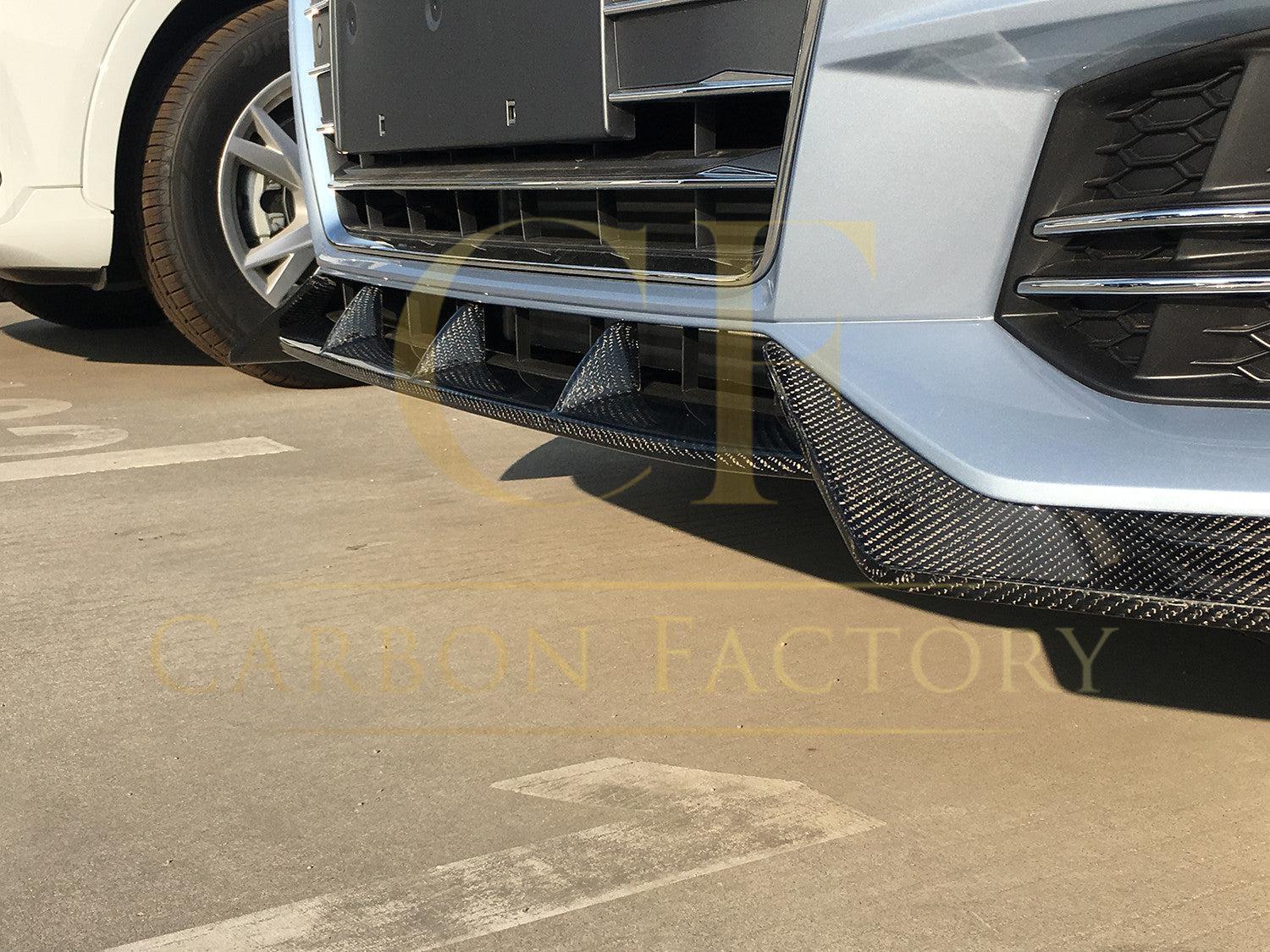V Style Carbon Fibre Front Splitter for Audi A4 B9 S Line & S4 16-18-Carbon Factory