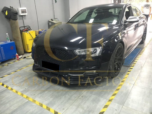 V Style Carbon Fibre Front Splitter for Audi B8.5 S5 A5 S Line 11-16-Carbon Factory
