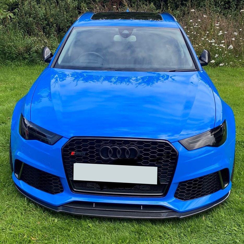 V Style Carbon Fibre Front Splitter for Audi C7 RS6 13-18-Carbon Factory