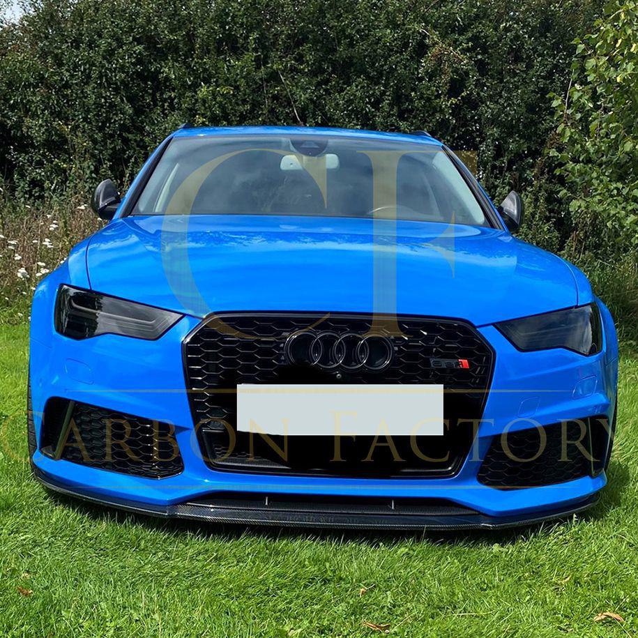 V Style Carbon Fibre Front Splitter for Audi C7 RS6 13-18-Carbon Factory