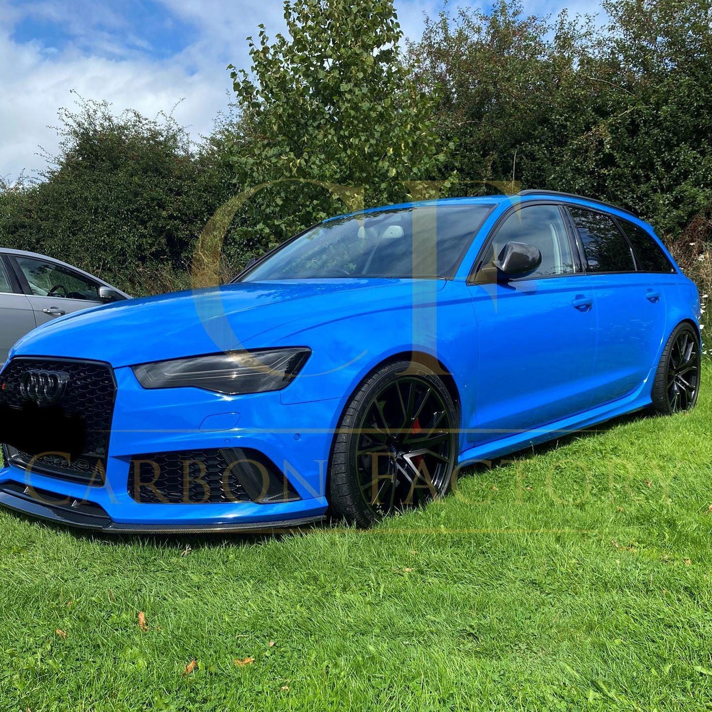 V Style Carbon Fibre Front Splitter for Audi C7 RS6 13-18-Carbon Factory