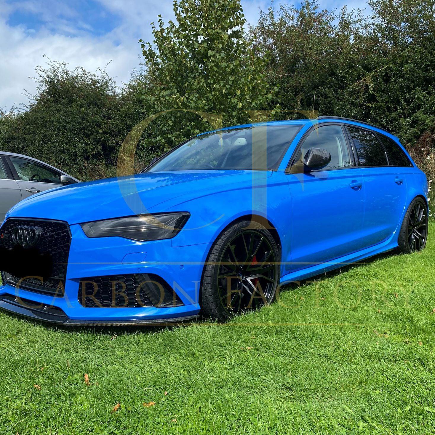 V Style Carbon Fibre Front Splitter for Audi C7 RS6 13-18-Carbon Factory
