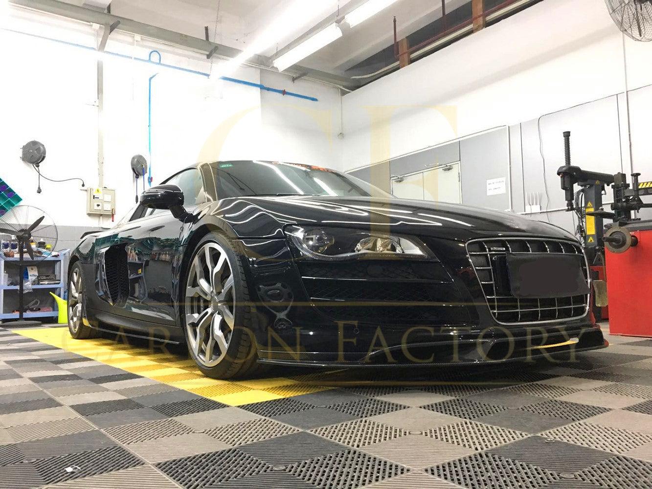 V Style Carbon Fibre Front Splitter for Audi R8 Gen 1 08-14-Carbon Factory