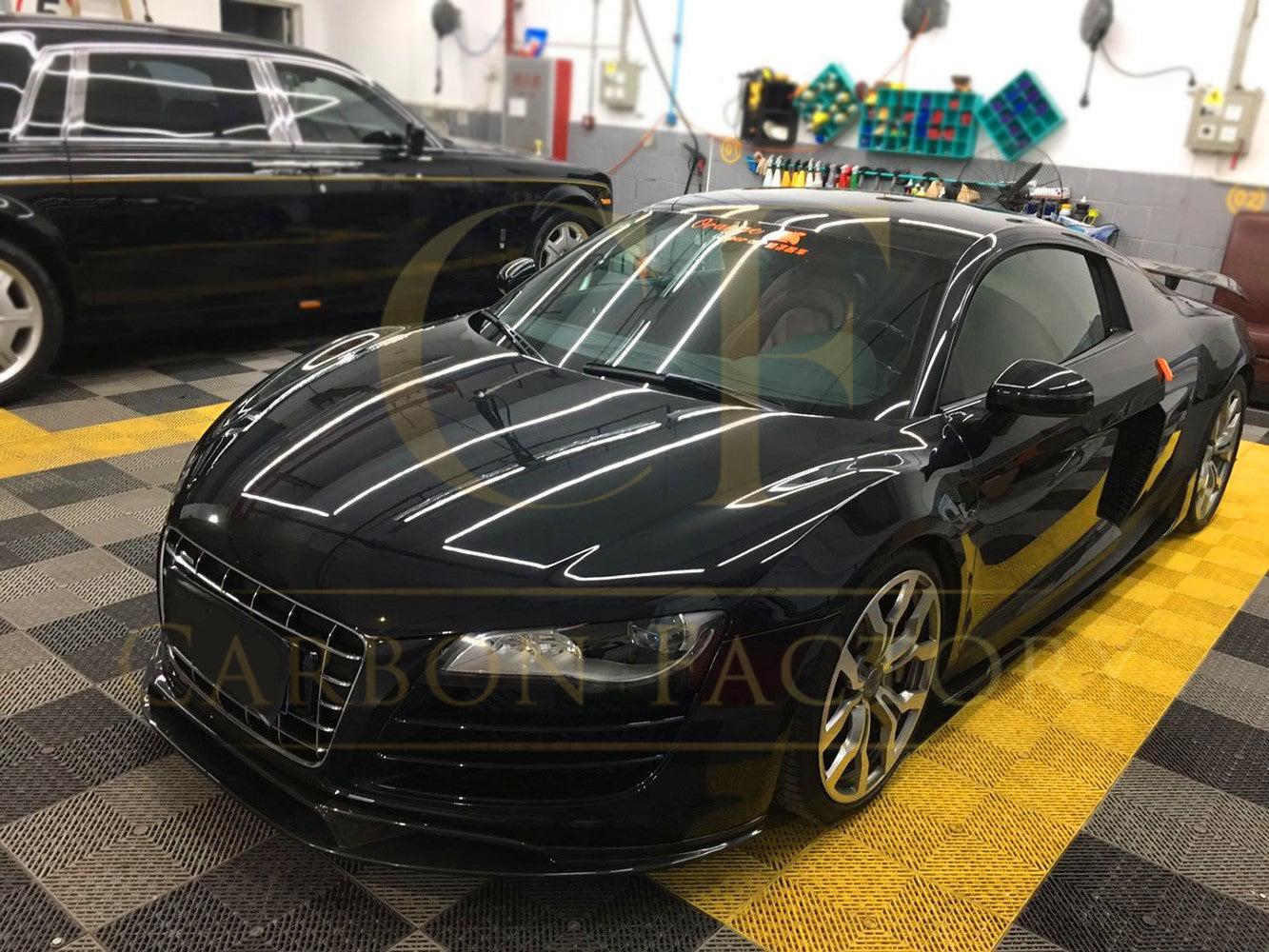 V Style Carbon Fibre Front Splitter for Audi R8 Gen 1 08-14-Carbon Factory