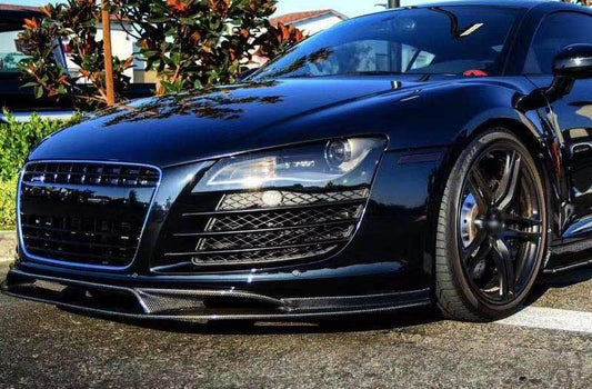 V Style Carbon Fibre Front Splitter for Audi R8 Gen 1 08-14-Carbon Factory