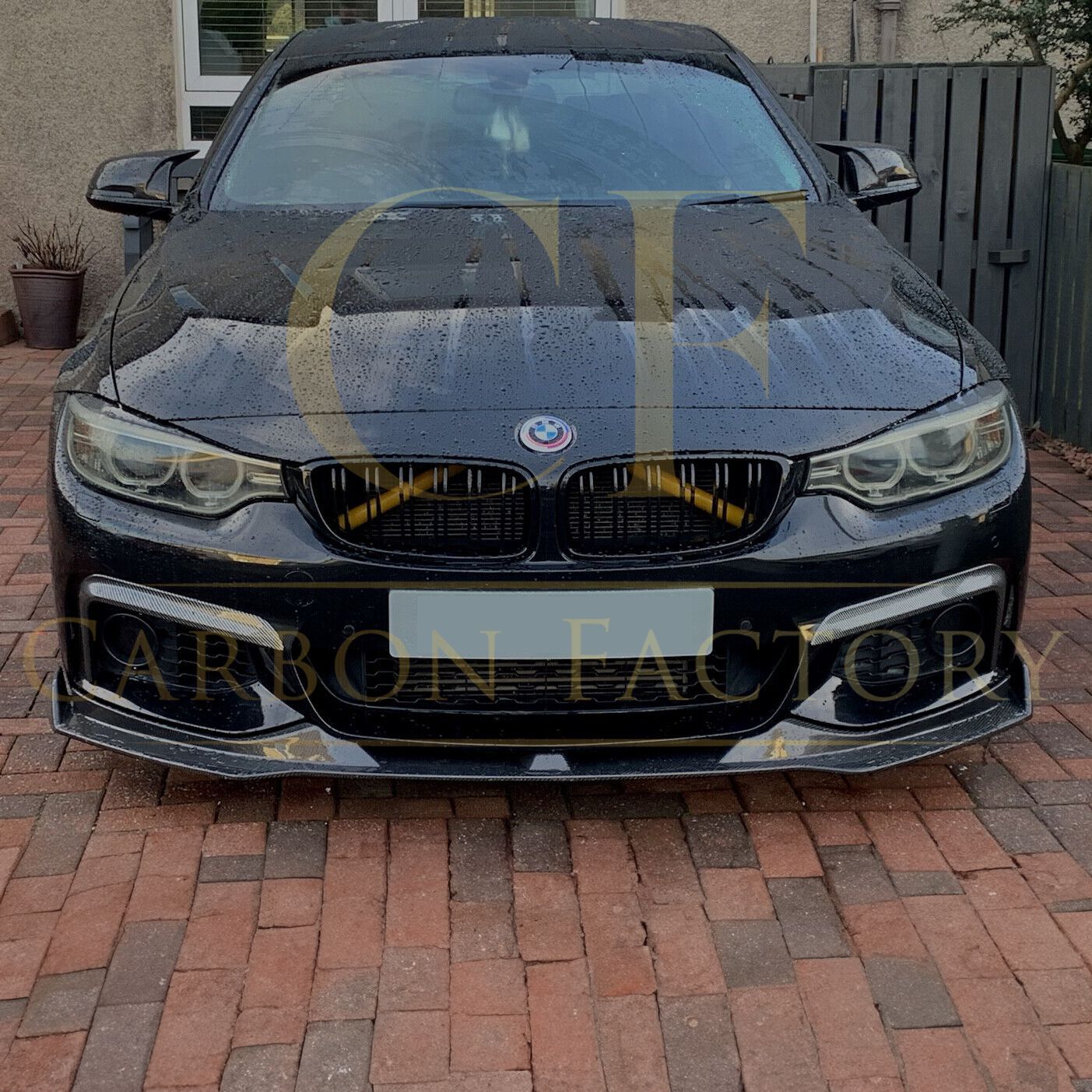 V Style Carbon Fibre Front Splitter for BMW F32 F33 F36 4 Series 14-20-Carbon Factory