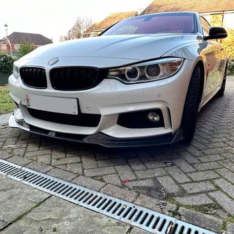 V Style Carbon Fibre Front Splitter for BMW F32 F33 F36 4 Series 14-20-Carbon Factory