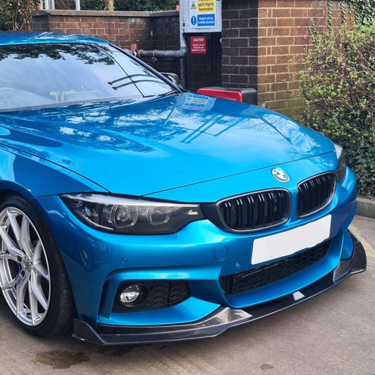 V Style Carbon Fibre Front Splitter for BMW F32 F33 F36 4 Series 14-20-Carbon Factory