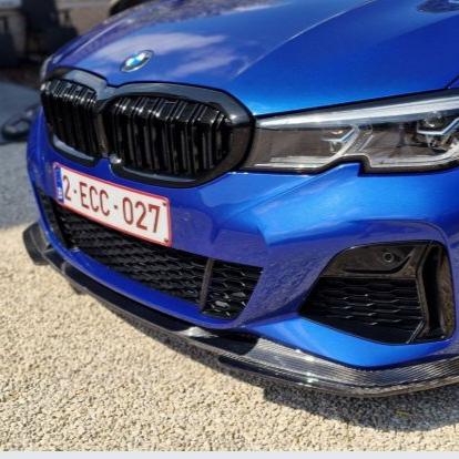 V Style Carbon Fibre Front Splitter for BMW G20 G21 3 Series Pre-LCI M Sport 19-22-Carbon Factory