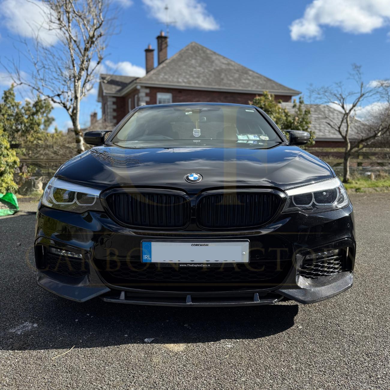 V Style Carbon Fibre Front Splitter for BMW G30 5 Series M Sport 17-20-Carbon Factory