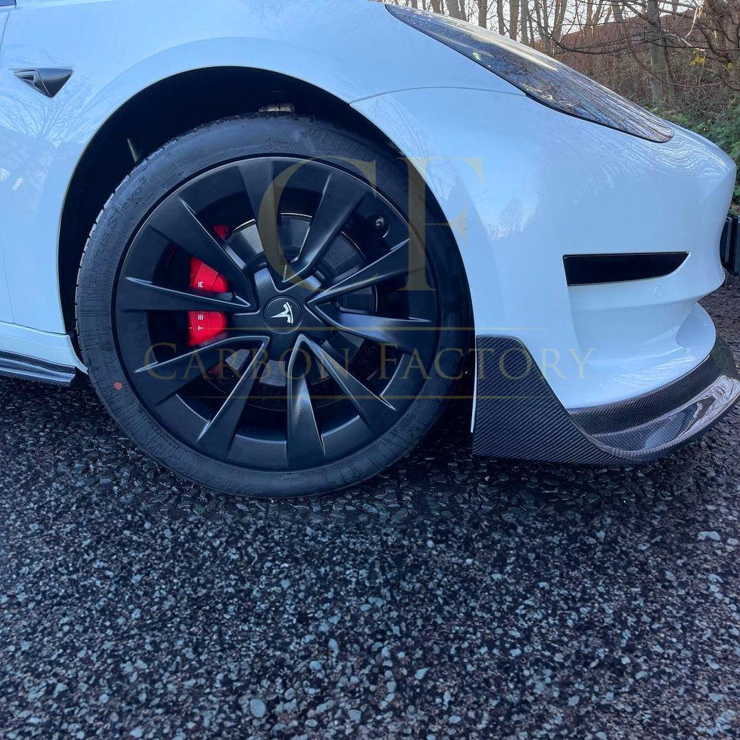 V Style Carbon Fibre Front Splitter for Tesla Model 3 16-23-Carbon Factory