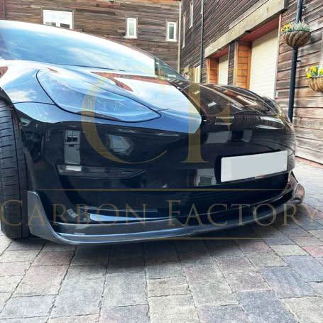 V Style Carbon Fibre Front Splitter for Tesla Model 3 16-23 - Carbon Factory
